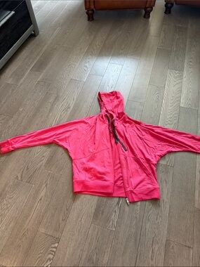 Icebreaker Hot Pink Hooded Zip Bomber Jacket